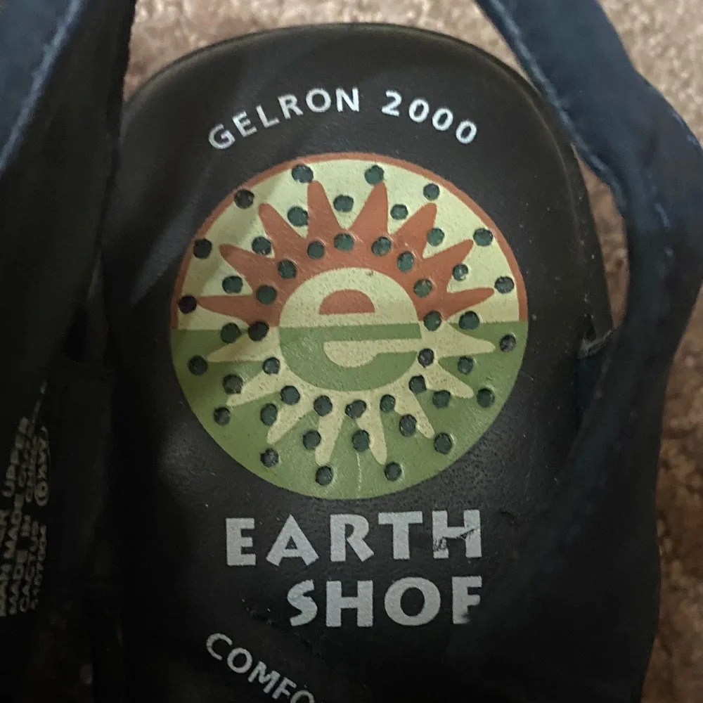 Navy Blue Leather Earth Shoes Size 6.5W Men’s Sandals Unisex Casual Summer